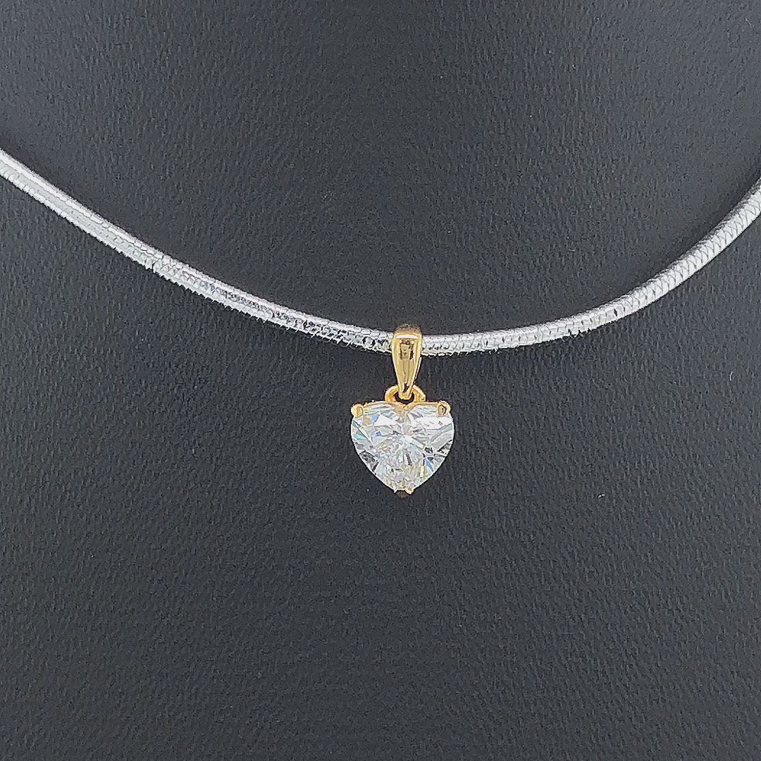 Heart Solitaire Diamond Pendant - Gold-Plated (Vermeil) Lab-Grown Diamond | VP250333