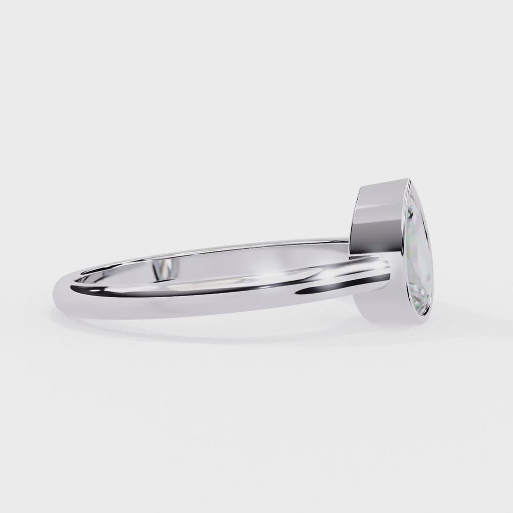 1.30ct Emerald Cut Lab-Grown Diamond Ring | Full Bezel Setting | VR260031