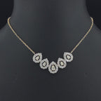 Five-Stone Pear Halo Necklace - Gold-Plated (Vermeil) Lab-Grown Diamonds | VP250320