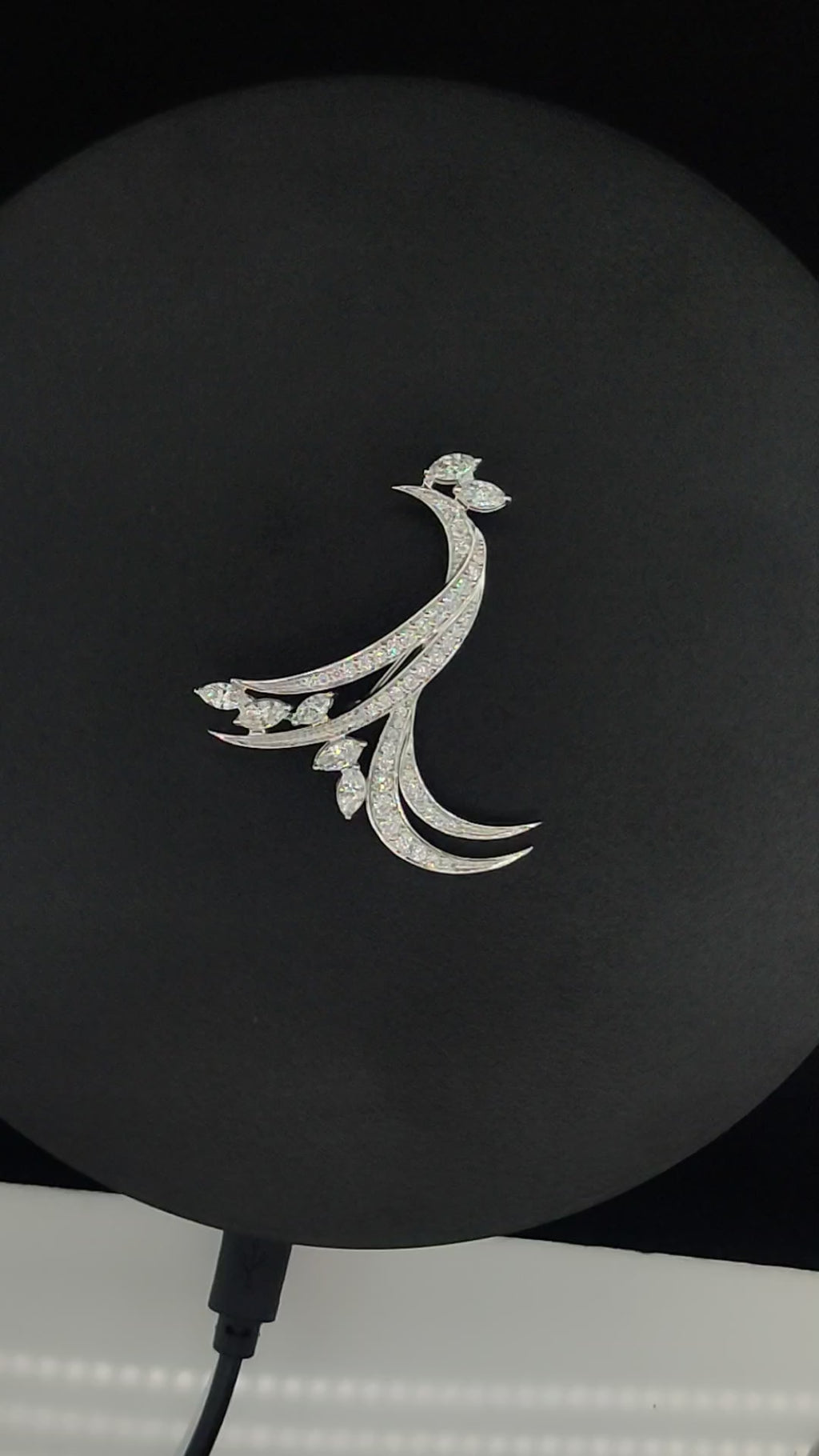 Peacock Diamond Brooch - Gold-Plated (Vermeil) Lab-Grown Diamonds | VBH240007