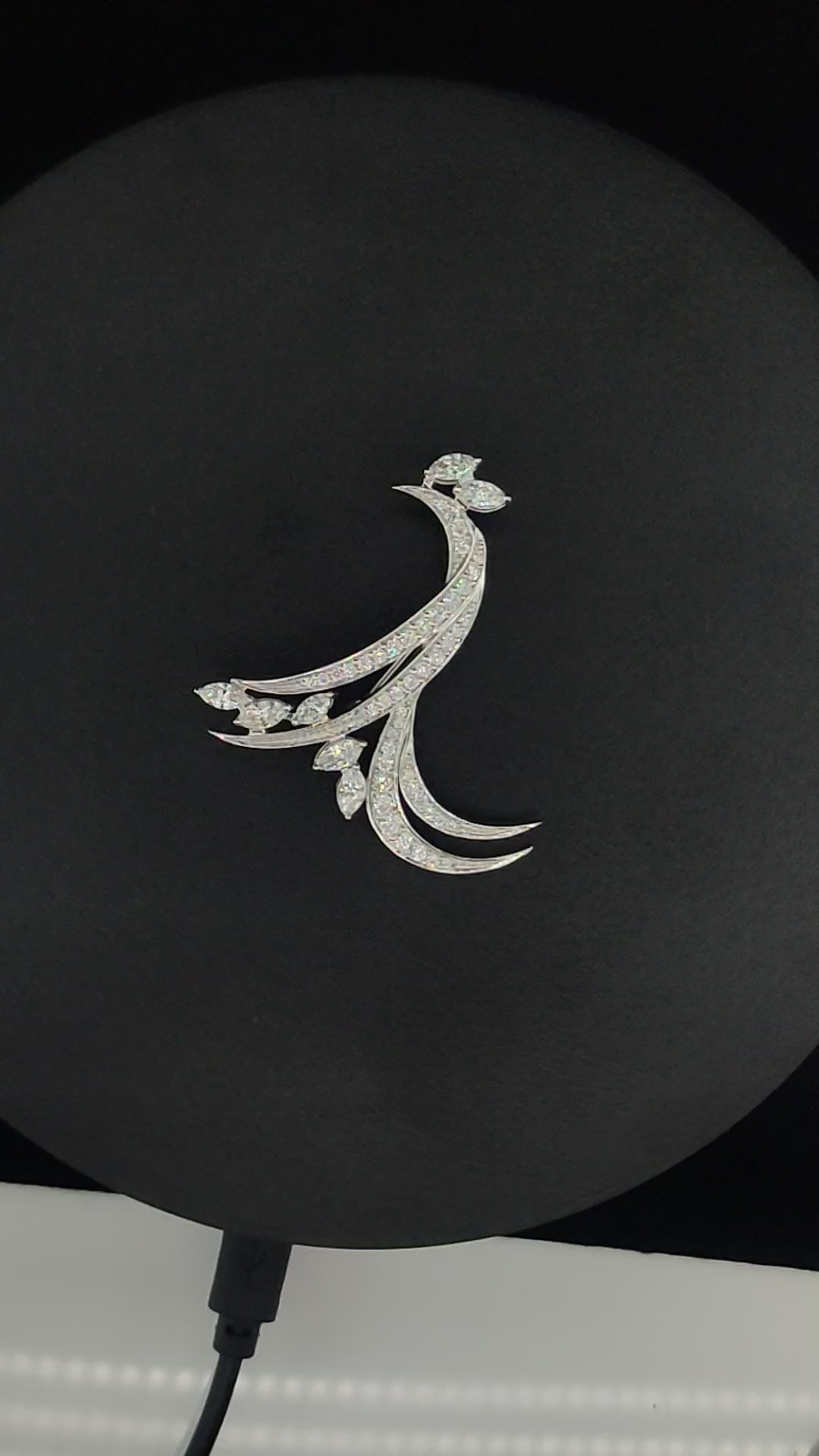 Peacock Diamond Brooch - Gold-Plated (Vermeil) Lab-Grown Diamonds | VBH240007