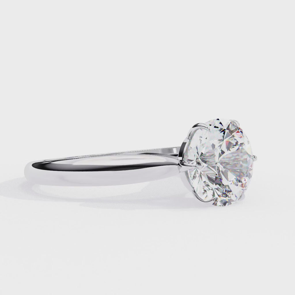 2.00ct Round Brilliant Lab-Grown Diamond Solitaire Engagement Ring | Two-Tone Plain Shank