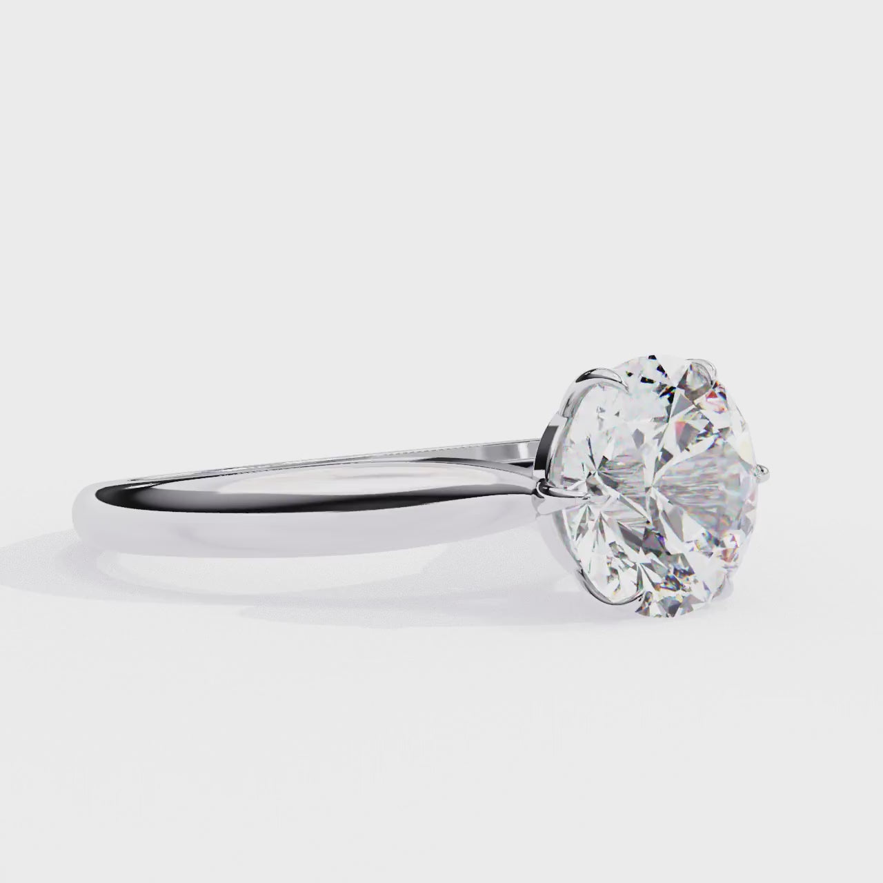 2.00ct Round Brilliant Lab-Grown Diamond Solitaire Engagement Ring | Two-Tone Plain Shank