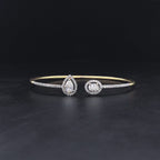 Mixed-Shape Halo Flexi Bangle -Gold-Plated (Vermeil) Lab-Grown Diamonds | VBN230363