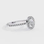 1.50ct Round Brilliant Lab-Grown Diamond Halo Engagement Ring | Two-Tone Pavé Halo & Diamond Shank