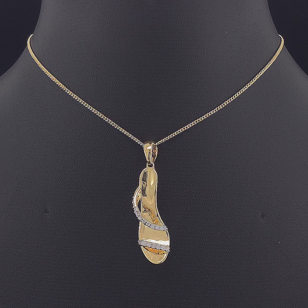 High Heel Shoe Pendant - Gold-Plated (Vermeil) Lab-Grown Diamonds | VP250356