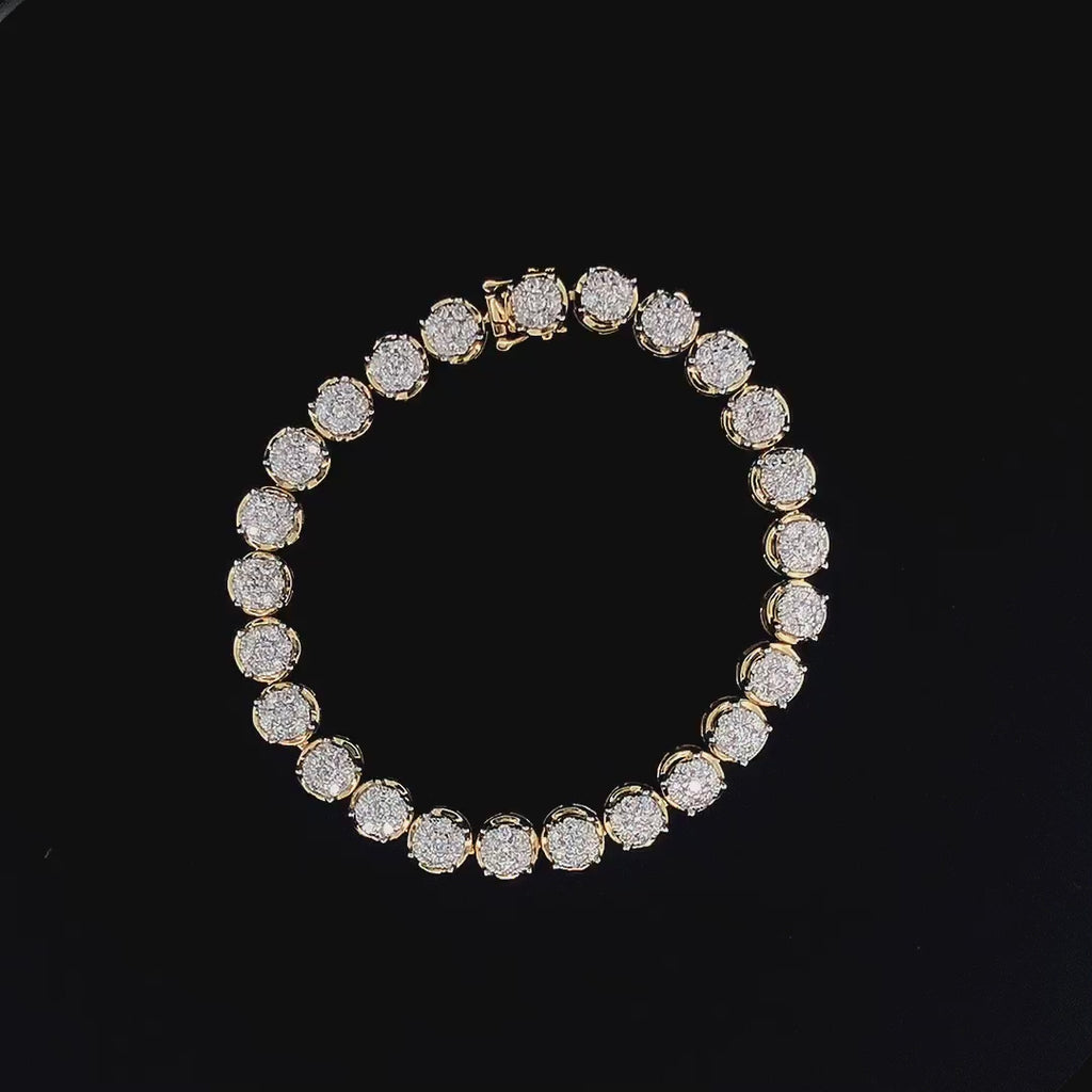 Cluster Diamond Tennis Bracelet -Gold (Plated) Vermeil Lab-Grown Diamonds | VLB00055