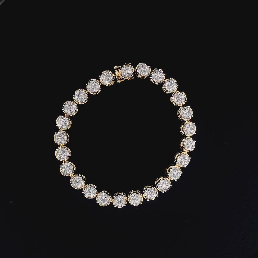 Cluster Diamond Tennis Bracelet -Gold (Plated) Vermeil Lab-Grown Diamonds | VLB00055