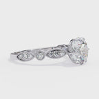 2.00ct Round Brilliant Lab-Grown Diamond Ring | Vintage Milgrain Art Deco Diamond Shank | VR260020