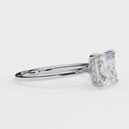 Princess-Cut Lab-Grown Diamond Solitaire Ring | Pavé Gallery & Plain Shank | VR260090