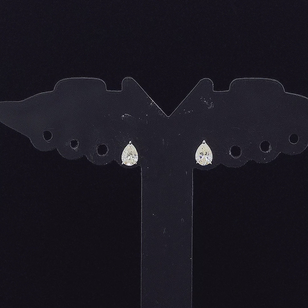 Pear-Shaped Solitaire Stud Earrings - Gold-Plated (Vermeil) Lab-Grown Diamonds | VE250249