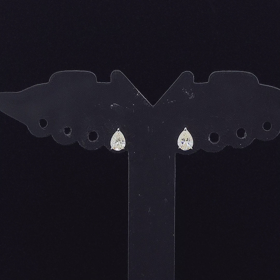 Pear-Shaped Solitaire Stud Earrings - Gold-Plated (Vermeil) Lab-Grown Diamonds | VE250249