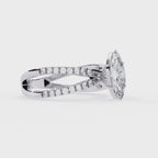 1.00ct Marquise Cut Lab-Grown Diamond Ring | Pavé Gallery & Pavé Shank | VR260041