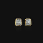 Rectangular Cluster Stud Earrings - Gold-Plated (Vermeil) Lab-Grown Diamonds | VE250097