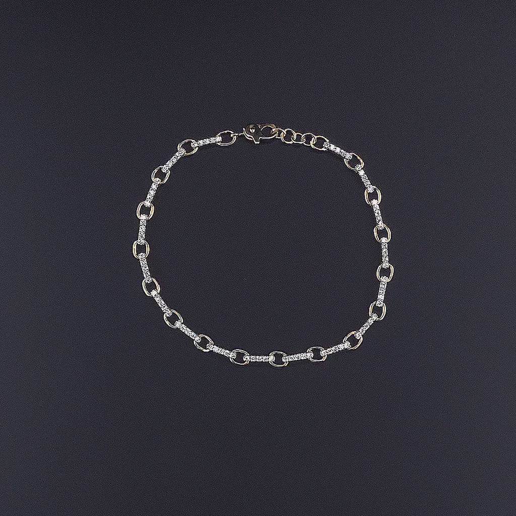 Diamond Link Bracelet - Gold-Plated (Vermeil) Lab-Grown Diamonds | VB220020