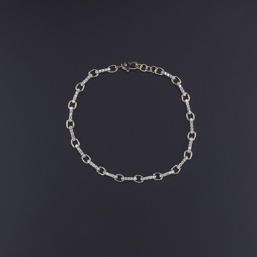 Diamond Link Bracelet - Gold-Plated (Vermeil) Lab-Grown Diamonds | VB220020