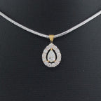 Pear-Shaped Halo Diamond Pendant - Gold-Plated (Vermeil) Lab-Grown Diamonds | VP250278