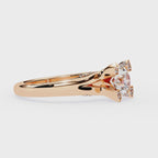 0.90ct Round Brilliant Lab-Grown Diamond Ring | Diamond Compass Prongs & Pavé Split Shank | VR260028