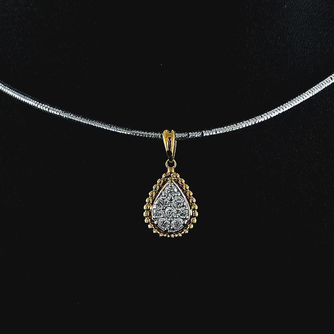 Pear-Shaped Cluster Diamond Pendant - Gold-Plated (Vermeil) Lab-Grown Diamonds | VP250097