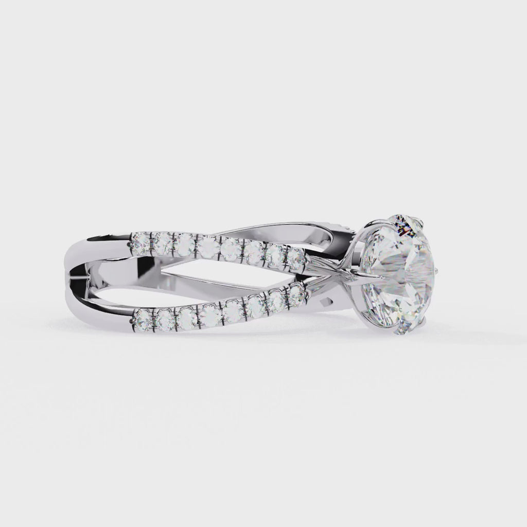 2.00ct Round Brilliant Lab-Grown Diamond Ring | Pavé Gallery & Pavé Shank | VR260039