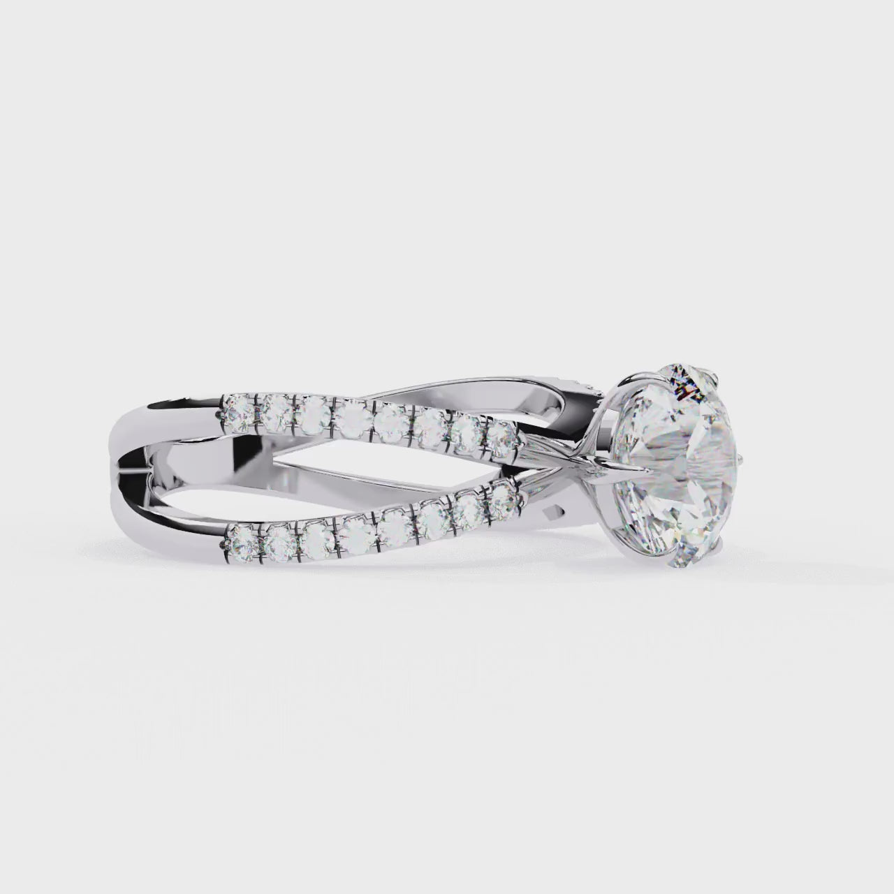 2.00ct Round Brilliant Lab-Grown Diamond Ring | Pavé Gallery & Pavé Shank | VR260039