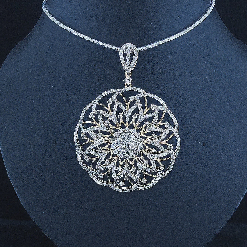 Filigree Medallion Pendant - Gold-Plated (Vermeil) Lab-Grown Diamonds | VP220251
