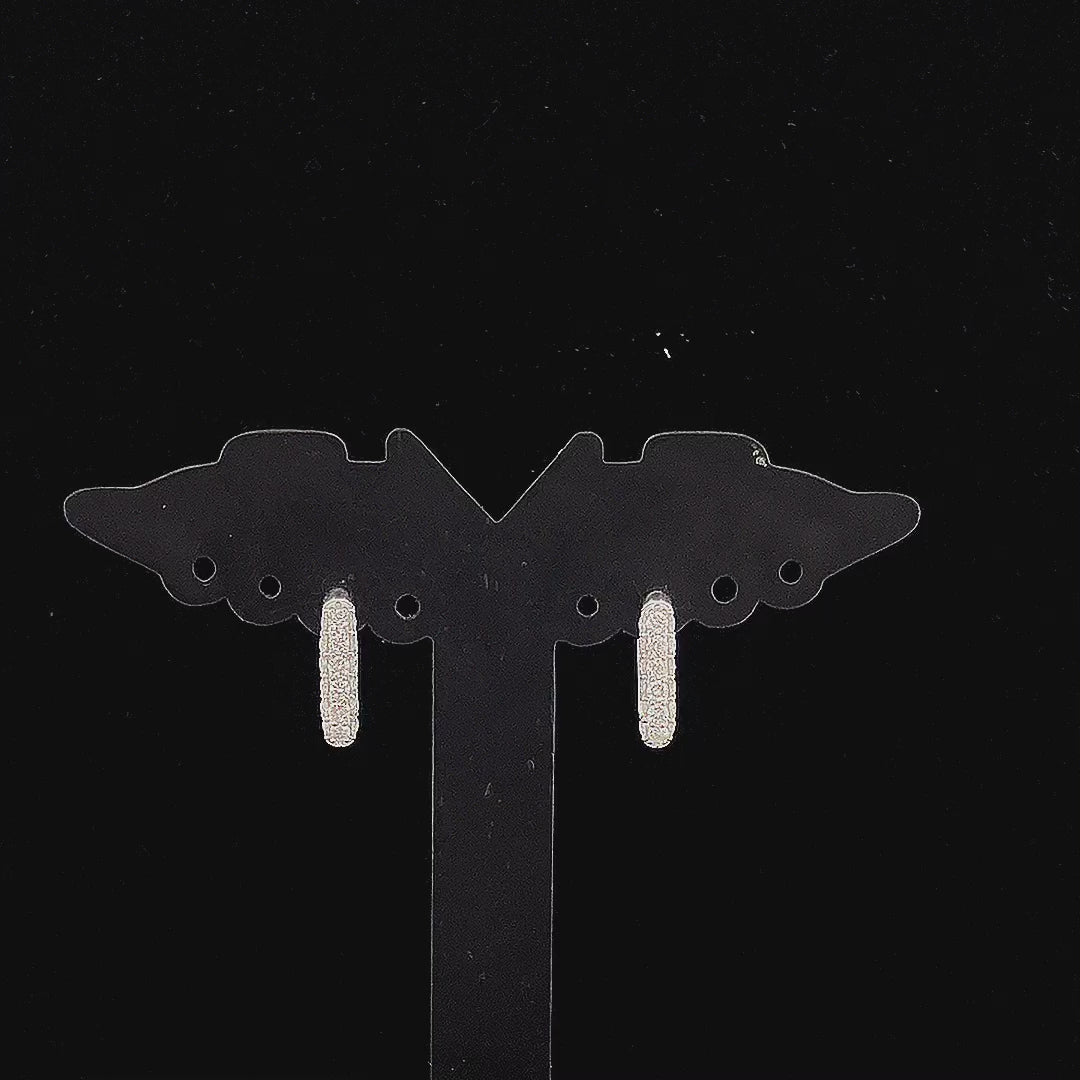 Pavé Diamond Hoop Earrings - Gold-Plated (Vermeil) Lab-Grown Diamonds | VE232371