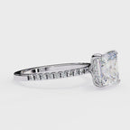 Princess-Cut Lab-Grown Diamond Solitaire Ring | Pavé Gallery & Pavé Shank | VR260091