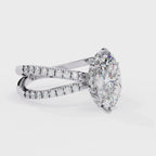 1.50ct Marquise Cut Lab-Grown Diamond Ring | Pavé Gallery & Pavé Shank | VR260035