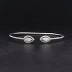Pear & Marquise Halo Flexi Bangle -Gold-Plated (Vermeil) Lab-Grown Diamonds | VBN230365