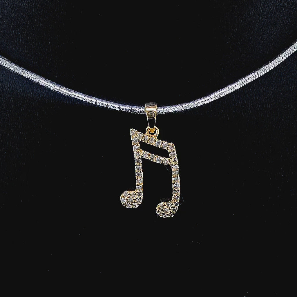 Music Note Pendant - Gold-Plated (Vermeil) Lab-Grown Diamonds | VP240290