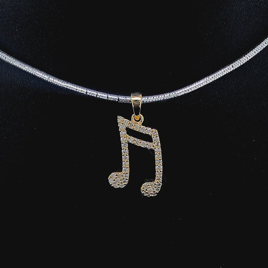 Music Note Pendant - Gold-Plated (Vermeil) Lab-Grown Diamonds | VP240290