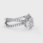 1.80ct Pear Cut Lab-Grown Diamond Ring | Pavé Gallery & Pavé Shank | VR260033