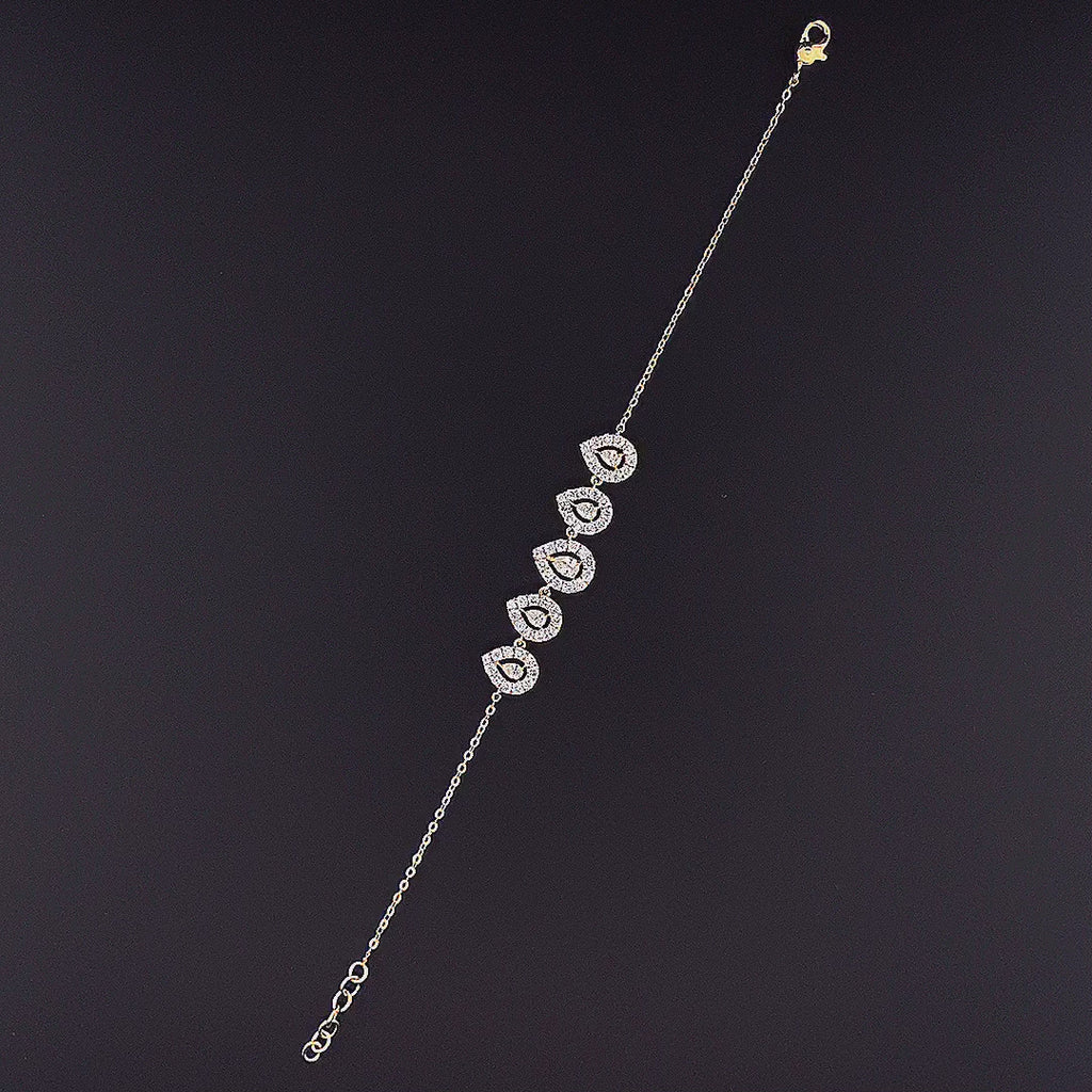 Five-Stone Teardrop Halo Bracelet -Gold-Plated (Vermeil) Lab-Grown Diamonds | VB250080