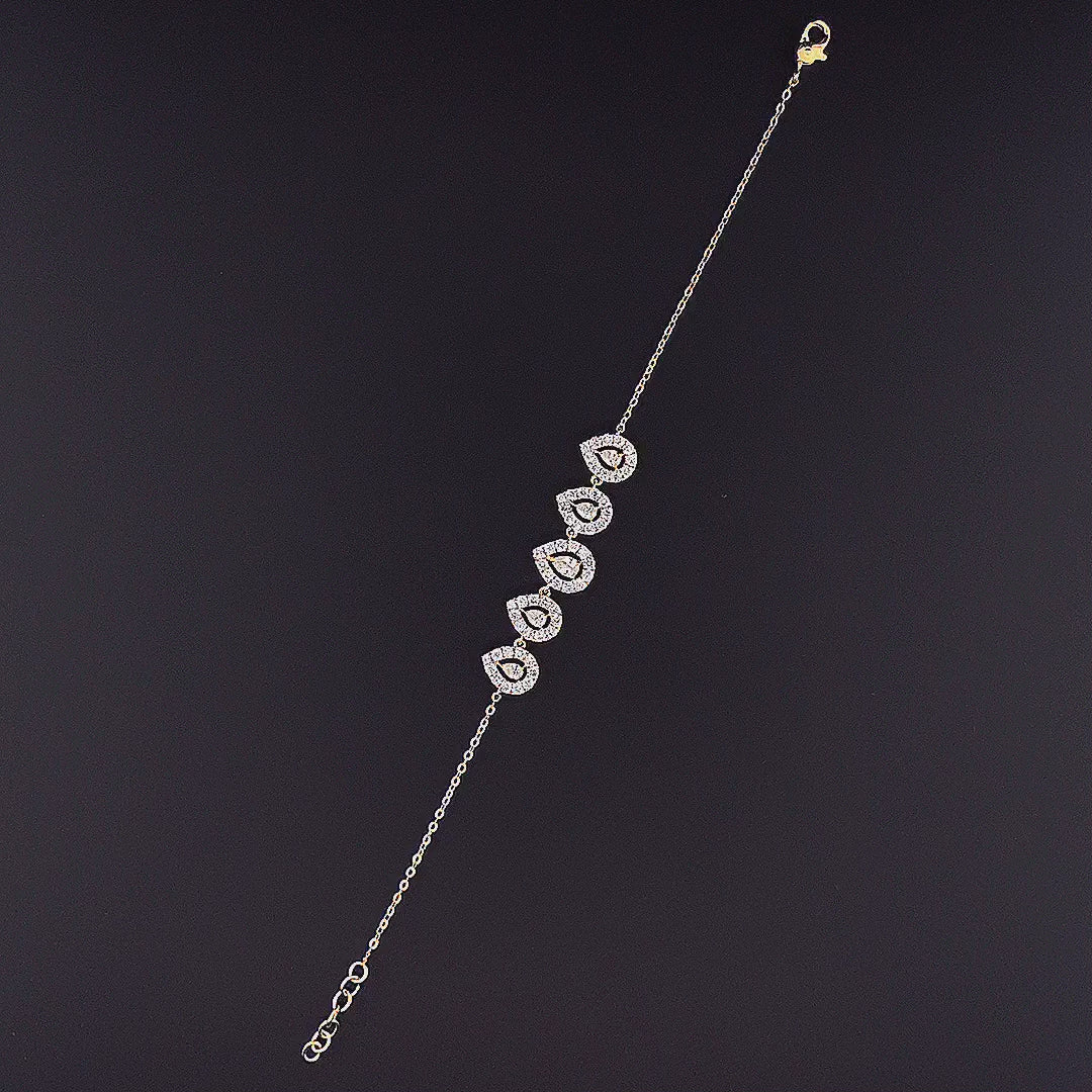 Five-Stone Teardrop Halo Bracelet -Gold-Plated (Vermeil) Lab-Grown Diamonds | VB250080