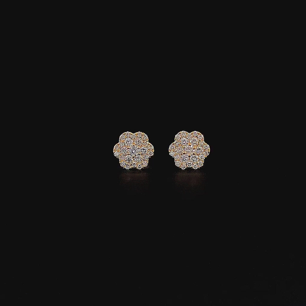 Flower Cluster Stud Earrings - Gold-Plated (Vermeil) Lab-Grown Diamonds | VE240509
