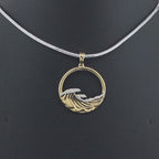 Ocean Wave Circle Pendant - Gold-Plated (Vermeil) Lab-Grown Diamonds | VP250340