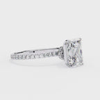 3.00ct Radiant Cut Lab-Grown Diamond Engagement Ring | Pavé Diamond Shank | 18K Yellow Gold | VR260019