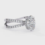 1.20ct Oval Cut Lab-Grown Diamond Ring | Pavé Gallery & Pavé Shank | VR260032