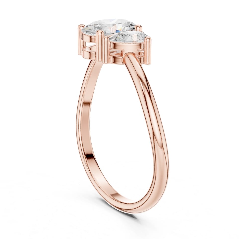 Oval and Pear Laboratory-Grown Diamond Toi et Moi Engagement Ring, 0.50 ct in rose gold, view 2 of 4