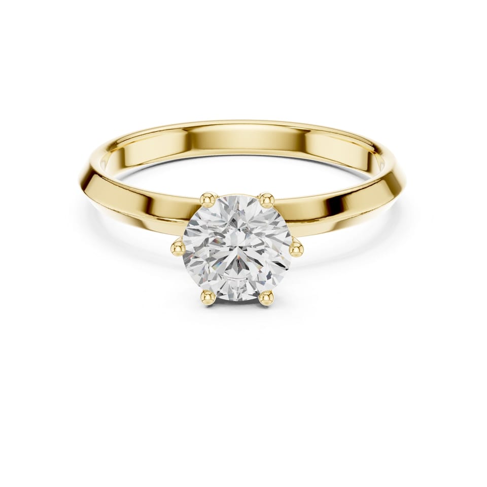 Round Laboratory-Grown Diamond Solitaire Engagement Ring, 0.80 ct in yellow gold